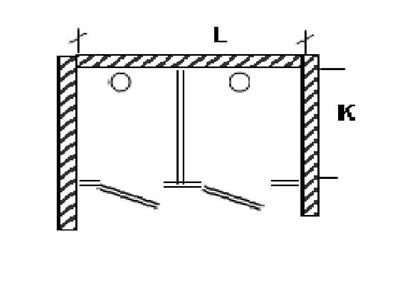 Изображение Перегородка для разделения санузлов 2-х створчатая, между стен. 1800х1200х2000 мм